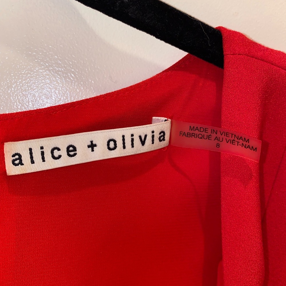Alice + Olivia Red Lennon Dress - Picture 8 of 8